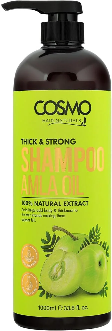 شامپو روغن آملا ضخیم و قوی سی دی COSMO DESIGNS Cosmo، ۱۰۰۰ میلی لیتر، ۳۳.۸ اونس مایع، برای آقایان و بانوان، شامپوها، فاقد پارابن، فاقد سولفات، مراقبت از مو، بهداشت و زیبایی، برای استفاده روزانه