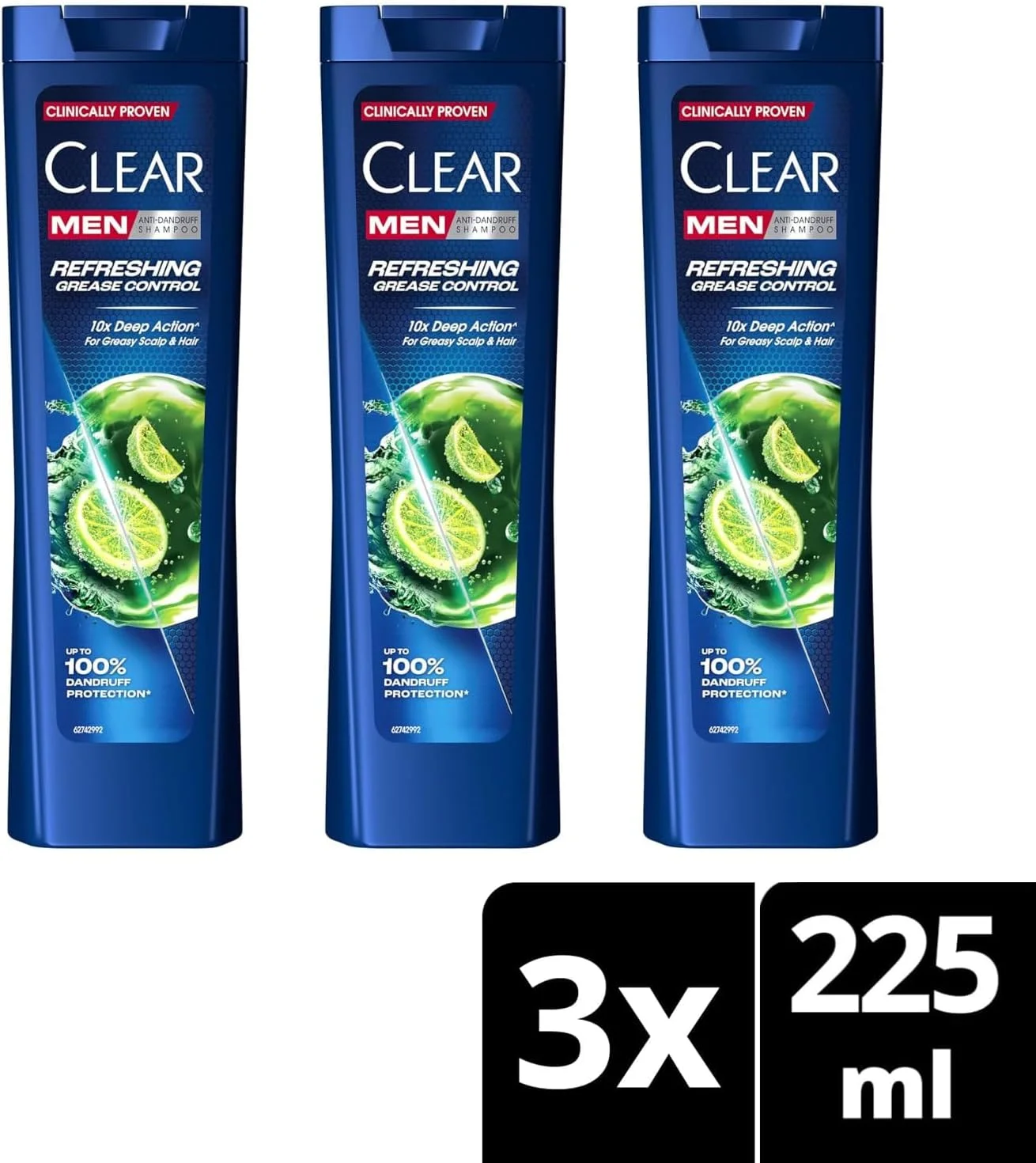 شامپو ضد شوره مردانه کلیر مخصوص موهای چرب، ضد چربی برای محافظت 100% در برابر شوره سر* 3 عدد 225 میلی لیتر شامپو ضد شوره مردانه کلیر مخصوص موهای چرب، ضد چربی برای محافظت 100% در برابر شوره سر* 3 عدد 225 میلی لیتر