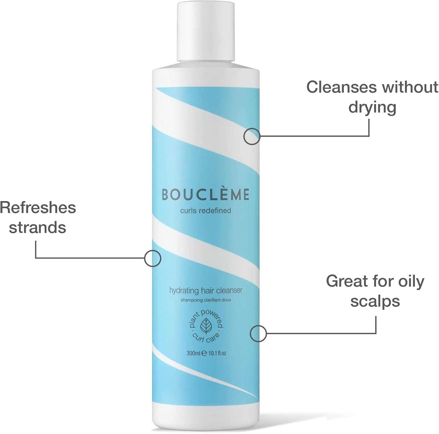 Bouclème - پاک کننده آبرسان مو - شامپو پاک کننده برای تقویت و ترمیم مو - 98% مواد مشتق شده طبیعی و وگان - 300 میلی لیتر