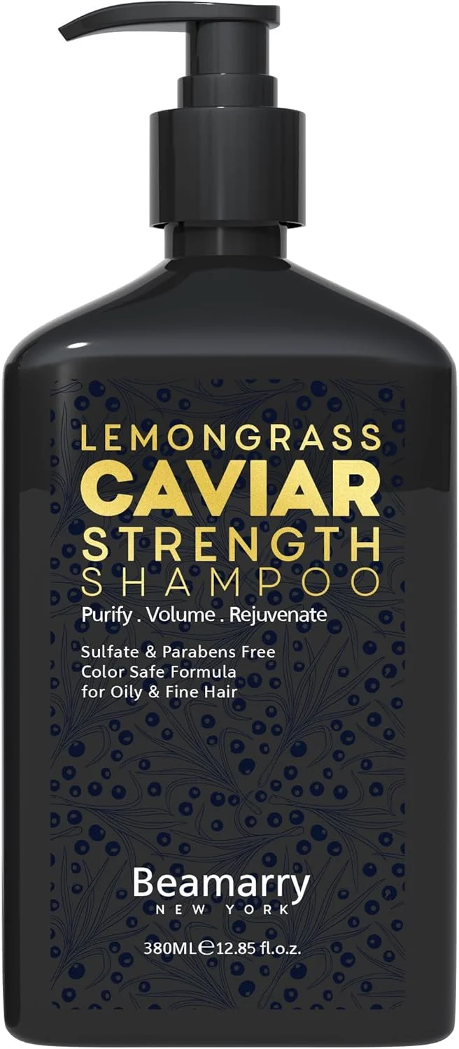 شامپو تقویت کننده مو با عصاره خاویار و علف لیمو Beamarry New York، حجم 380 میلی لیتر - پاک کننده، حجم دهنده، احیا کننده، فرمولاسیون بدون سولفات و پارابن، مناسب موهای چرب و نازک شامپو تقویت کننده مو با عصاره خاویار و علف لیمو Beamarry New York، حجم 380 میلی لیتر - پاک کننده، حجم دهنده، احیا کننده، فرمولاسیون بدون سولفات و پارابن، مناسب موهای چرب و نازک