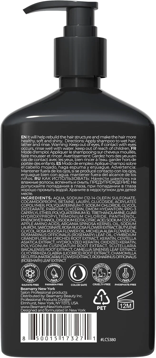 شامپو تقویت کننده مو با عصاره خاویار و علف لیمو Beamarry New York، حجم 380 میلی لیتر - پاک کننده، حجم دهنده، احیا کننده، فرمولاسیون بدون سولفات و پارابن، مناسب موهای چرب و نازک شامپو تقویت کننده مو با عصاره خاویار و علف لیمو Beamarry New York، حجم 380 میلی لیتر - پاک کننده، حجم دهنده، احیا کننده، فرمولاسیون بدون سولفات و پارابن، مناسب موهای چرب و نازک