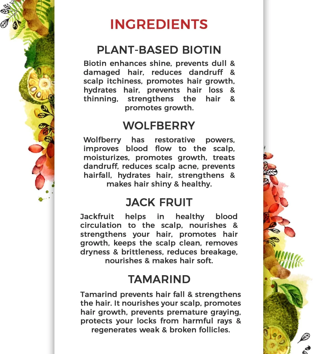 شامپو بیوتین غنی شده با ولف بری، جک فروت و تمر هندی - فرمول تقویت کننده و ضخیم کننده برای موهای نازک، بدون سولفات، شامپو آبرسان برای پوست سر خشک و چرب، بدون سدیم لوریل سولفات شامپو بیوتین غنی شده با ولف بری، جک فروت و تمر هندی - فرمول تقویت کننده و ضخیم کننده برای موهای نازک، بدون سولفات، شامپو آبرسان برای پوست سر خشک و چرب، بدون سدیم لوریل سولفات