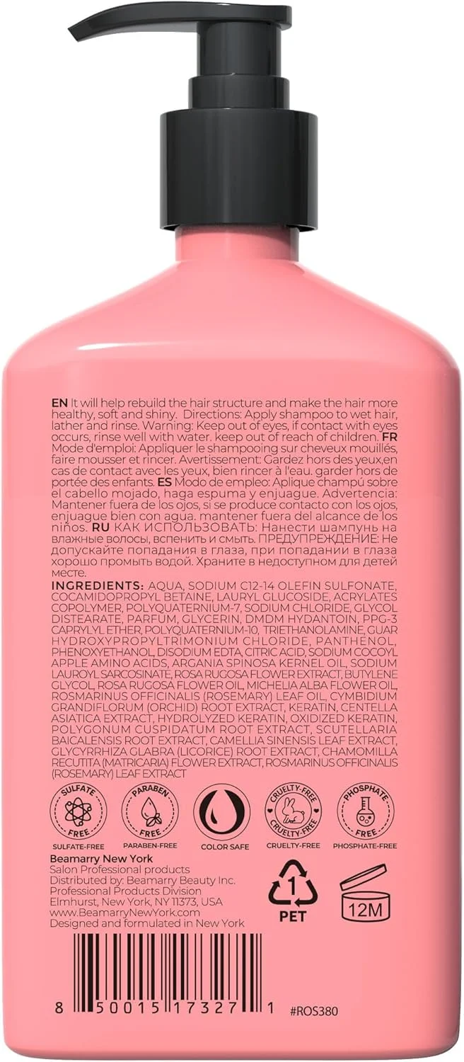 شامپو مغذی روغن گل رز و ارکیده نیویورک Beamarry حجم 380 میلی لیتر - تقویت کننده، متعادل کننده، تسکین دهنده، بدون سولفات و پارابن، فرمول ایمن برای موهای رنگ شده، مناسب موهای چرب و نازک شامپو مغذی روغن گل رز و ارکیده نیویورک Beamarry حجم 380 میلی لیتر - تقویت کننده، متعادل کننده، تسکین دهنده، بدون سولفات و پارابن، فرمول ایمن برای موهای رنگ شده، مناسب موهای چرب و نازک