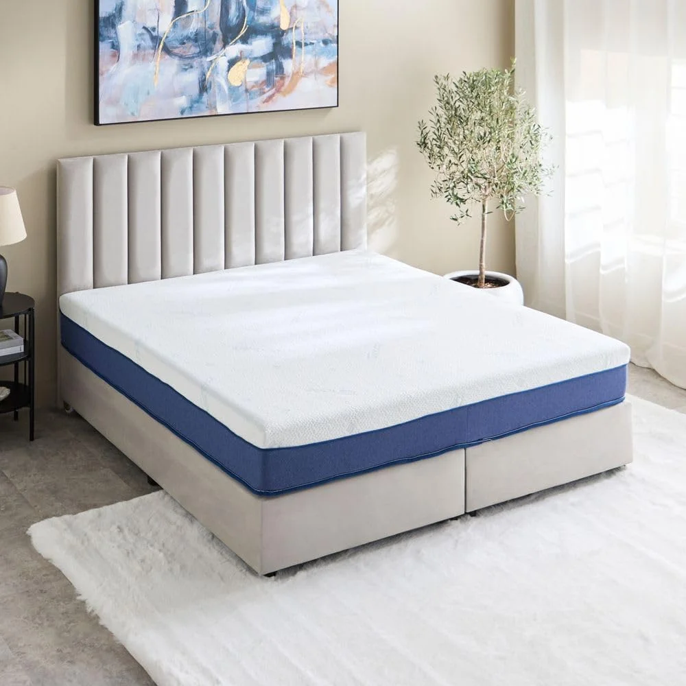 تشک طبی فنری پاکتی کینگ مموری فوم ویسکو ژل دار Home Box Icool Gel Pro - ابعاد 180X200X25 سانتی متر - سفید-آبی تشک طبی فنری پاکتی کینگ مموری فوم ویسکو ژل دار Home Box Icool Gel Pro - ابعاد 180X200X25 سانتی متر - سفید-آبی