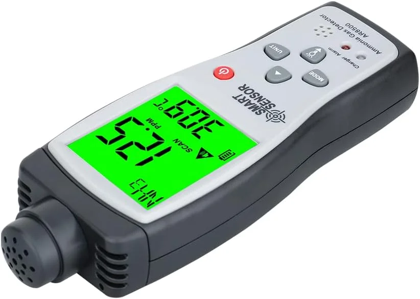آشکارساز گاز آمونیاک دستی سنسور هوشمند AR8500، تستر دیجیتال گاز NH³ 0-100PPM با صفحه نمایش LCD بزرگ