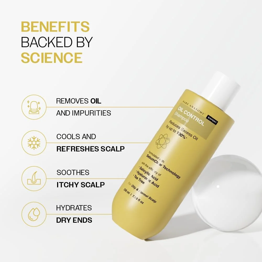 شامپو کنترل چربی Bare Anatomy | بدون سولفات و پارابن | مناسب برای پوست سر چرب و موهای خشک | برای خانم ها و آقایان | 236 میلی لیتر شامپو کنترل چربی Bare Anatomy | بدون سولفات و پارابن | مناسب برای پوست سر چرب و موهای خشک | برای خانم ها و آقایان | 236 میلی لیتر