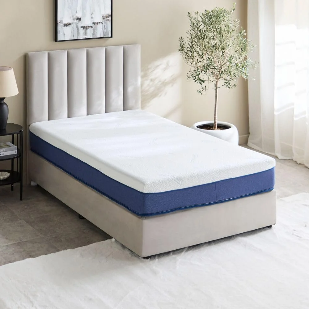 تشک فنری پاکتی مموری فوم ویسکو ژل دار آی کول پرو هوم باکس - 120X200X25 سانتی متر سفید-آبی تشک فنری پاکتی مموری فوم ویسکو ژل دار آی کول پرو هوم باکس - 120X200X25 سانتی متر سفید-آبی