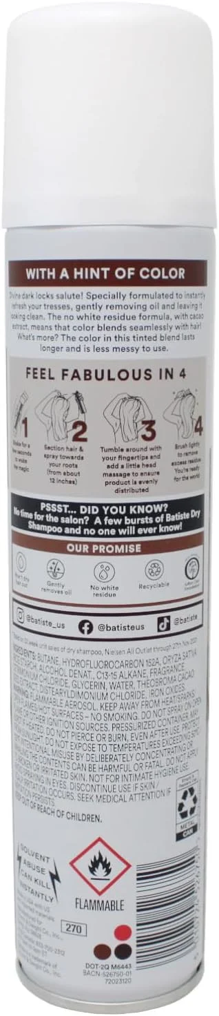 شامپو خشک باتیست، رنگ قهوه ای تیره و عمیق 200 میلی لیتر (بسته 2 عددی) شامپو خشک باتیست، رنگ قهوه ای تیره و عمیق 200 میلی لیتر (بسته 2 عددی)