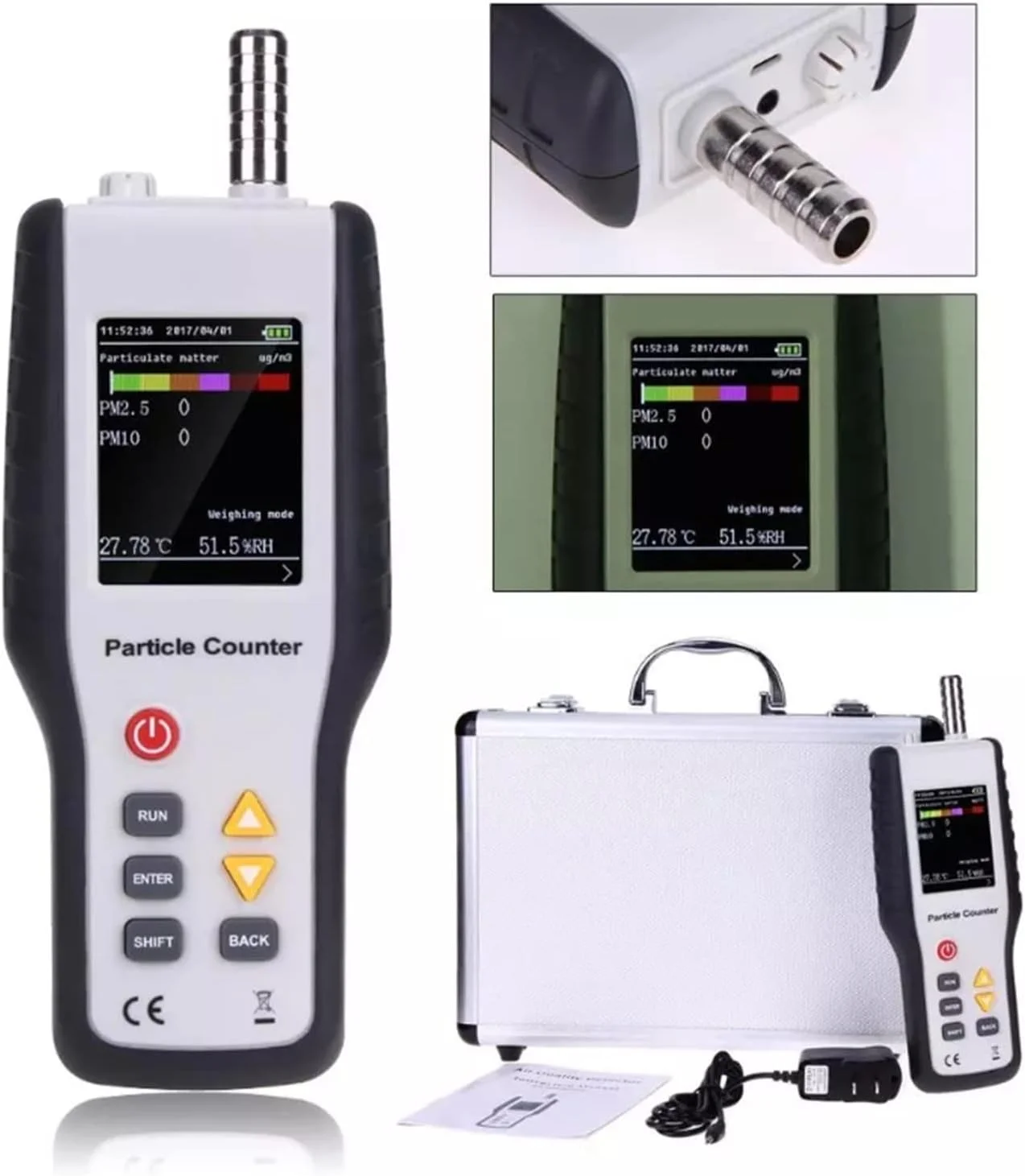 سنسور نشت گاز چندگانه قابل تنظیم، آشکارساز اندازه ذرات شش کاناله 0.3، 0.5، 1.0، PM2.5 PM10، شمارنده گرد و غبار، صفحه نمایش ذرات کیفیت هوا با دقت و حساسیت بالا