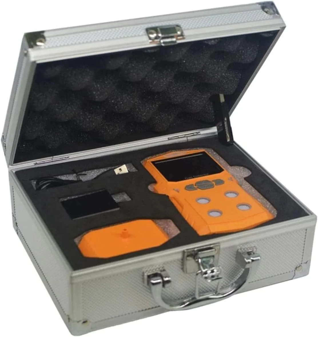 سنسور نشت گاز چندگانه قابل تنظیم 4 در 1، آنالایزر گاز، ردیاب گاز چندگانه قابل حمل، صفحه نمایش رنگی با نمودار، باتری قابل شارژ، آلارم نور صدا، دقت و حساسیت بالا (رنگی)