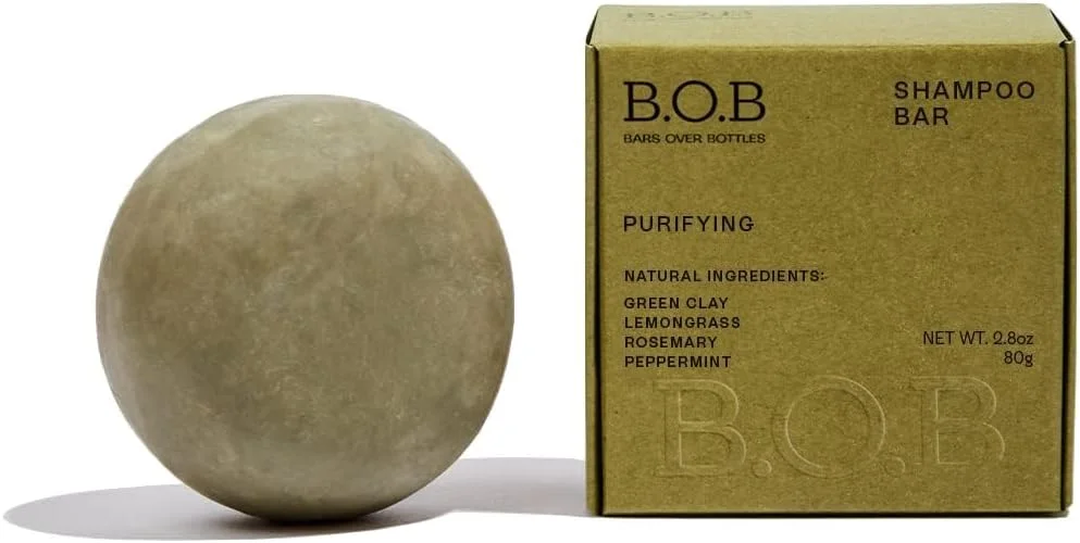 شامپو بار B.O.B BARS OVER BOTTLES | شامپو بار تصفیه کننده | طبیعی برای موهای چرب - صابون محرک فولیکول برای رشد مو | وگان، سازگار با محیط زیست، بدون پلاستیک، جامد شامپو بار B.O.B BARS OVER BOTTLES | شامپو بار تصفیه کننده | طبیعی برای موهای چرب - صابون محرک فولیکول برای رشد مو | وگان، سازگار با محیط زیست، بدون پلاستیک، جامد