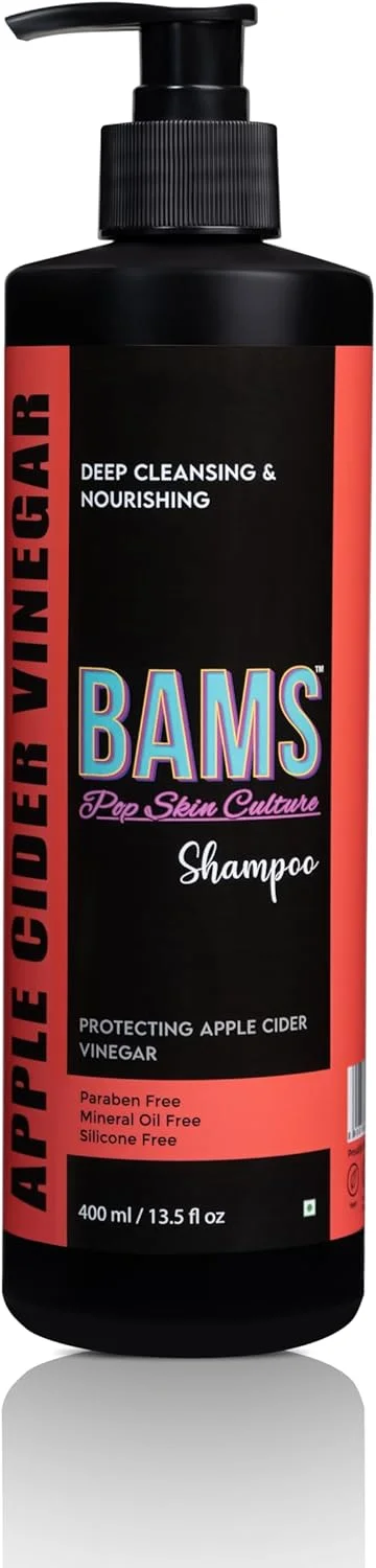 BAMS | شامپو سرکه سیب | پاک کننده و متعادل کننده برای پوست سر سالم و موهای درخشان | برای آقایان و بانوان | 400 میلی لیتر BAMS | شامپو سرکه سیب | پاک کننده و متعادل کننده برای پوست سر سالم و موهای درخشان | برای آقایان و بانوان | 400 میلی لیتر