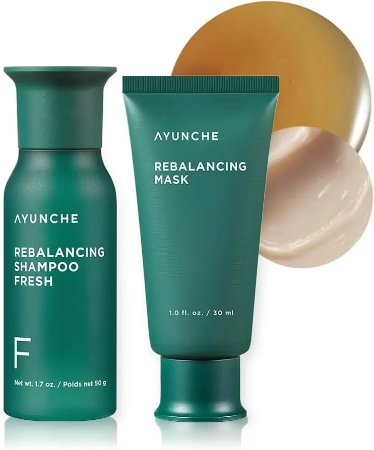 شامپو متعادل کننده طراوت آیونچه 50 میلی لیتر + کیت مینی ماسک مو متعادل کننده 30 میلی لیتر [مخصوص پوست سر چرب] | پاک کننده چربی اضافی | تقویت ریشه مو | شامپو ضد ریزش مو | برند سالن کره ای