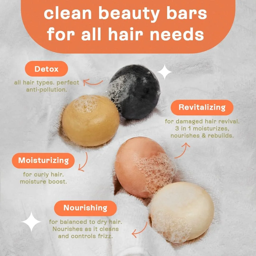 شامپو بار B.O.B BARS OVER BOTTLES | شامپو بار تصفیه کننده | طبیعی برای موهای چرب - صابون محرک فولیکول برای رشد مو | وگان، سازگار با محیط زیست، بدون پلاستیک، جامد شامپو بار B.O.B BARS OVER BOTTLES | شامپو بار تصفیه کننده | طبیعی برای موهای چرب - صابون محرک فولیکول برای رشد مو | وگان، سازگار با محیط زیست، بدون پلاستیک، جامد