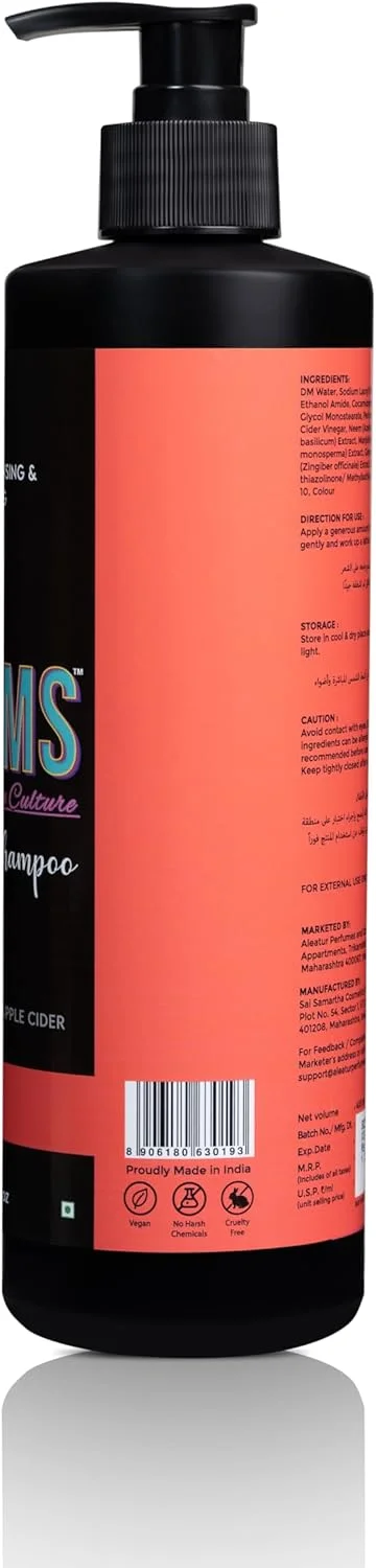 BAMS | شامپو سرکه سیب | پاک کننده و متعادل کننده برای پوست سر سالم و موهای درخشان | برای آقایان و بانوان | 400 میلی لیتر BAMS | شامپو سرکه سیب | پاک کننده و متعادل کننده برای پوست سر سالم و موهای درخشان | برای آقایان و بانوان | 400 میلی لیتر