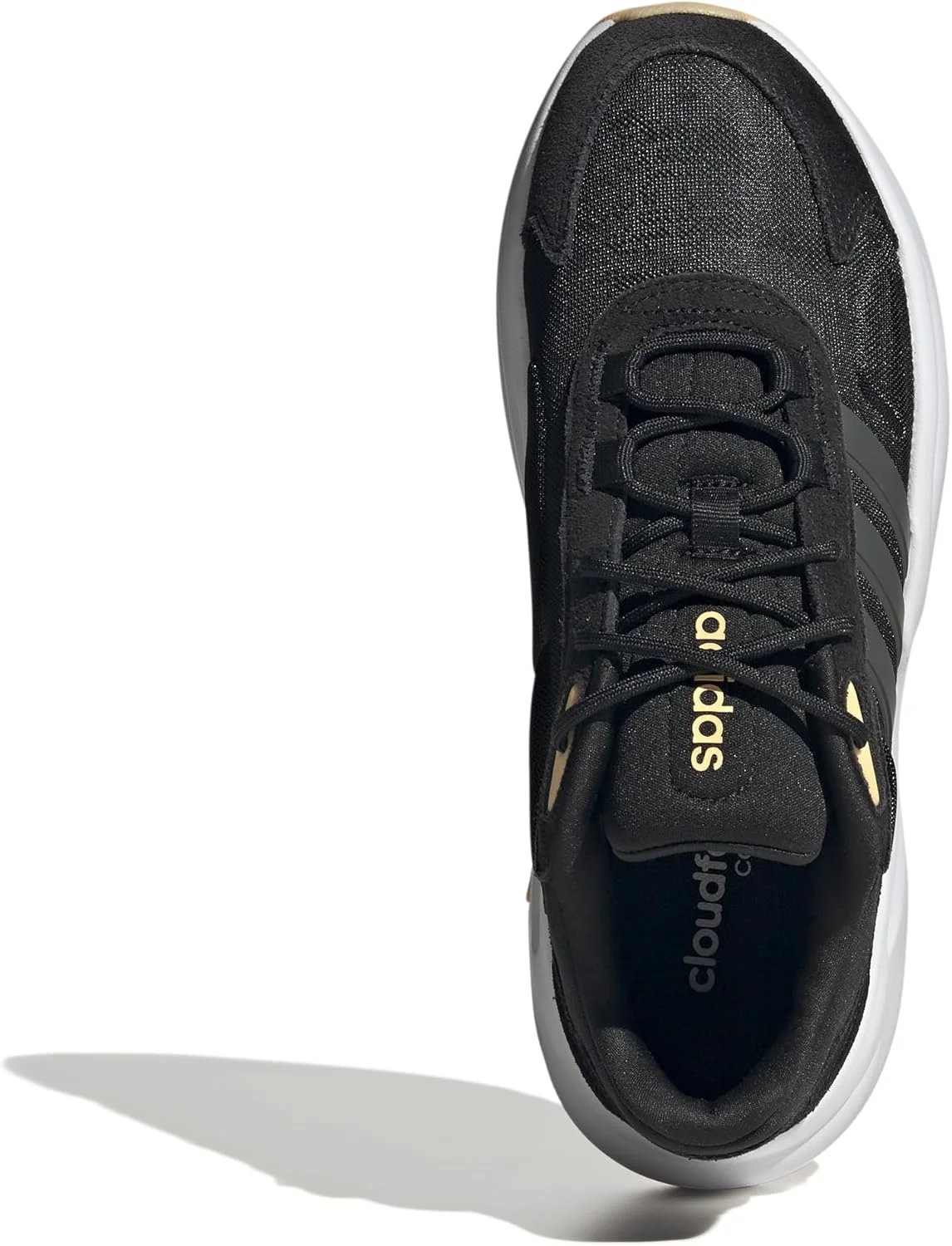 کفش های زنانه آدیداس اوزل Cloudfoam Lifestyle مناسب دویدن، مشکی/خاکستری/نارنجی اسیدی، سایز 8