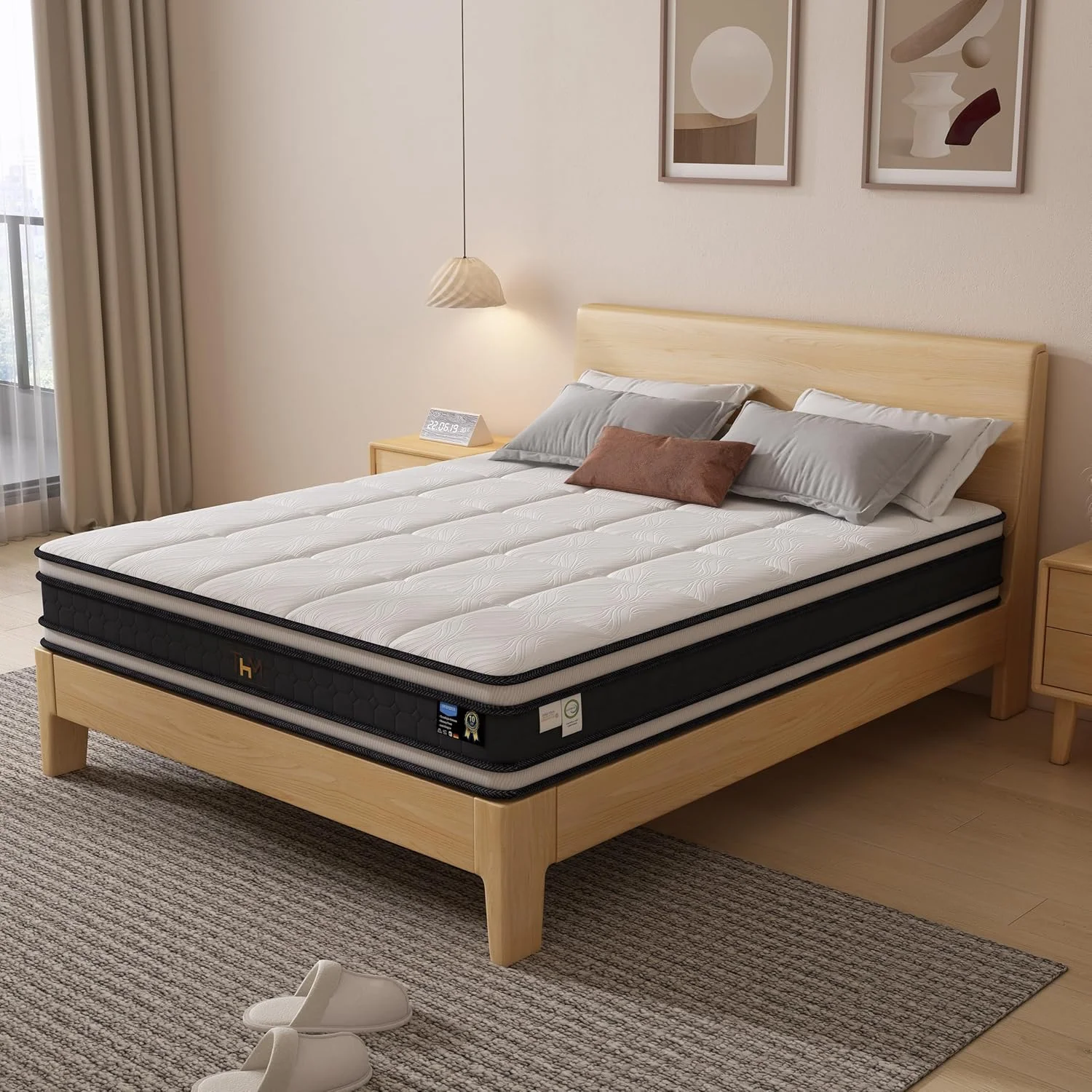 تشک فنری پاکتی هیبریدی دو طرفه 30 سانتی متری Home Mart سایز کویین با پشتیبانی ارتوپدی از کمر، خنک کننده ژلی و کاهش فشار - جداسازی حرکت برای خواب عمیق، روکش ضد حساسیت (200x150 سانتی متر) تشک فنری پاکتی هیبریدی دو طرفه 30 سانتی متری Home Mart سایز کویین با پشتیبانی ارتوپدی از کمر، خنک کننده ژلی و کاهش فشار - جداسازی حرکت برای خواب عمیق، روکش ضد حساسیت (200x150 سانتی متر)