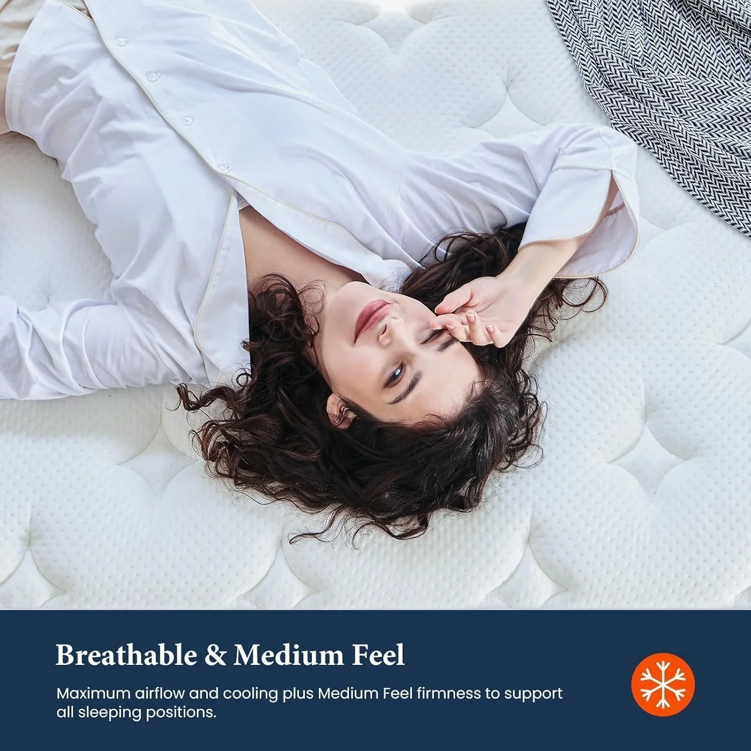 تشک فنری پاکتی هیبریدی 30 سانتی متری Home Mart European، فوم حافظه دار ژل خنک کننده با پشتیبانی میکرو، کاهش فشار، تشک با انتقال حرکت کم (180 x 200 سانتی متر)