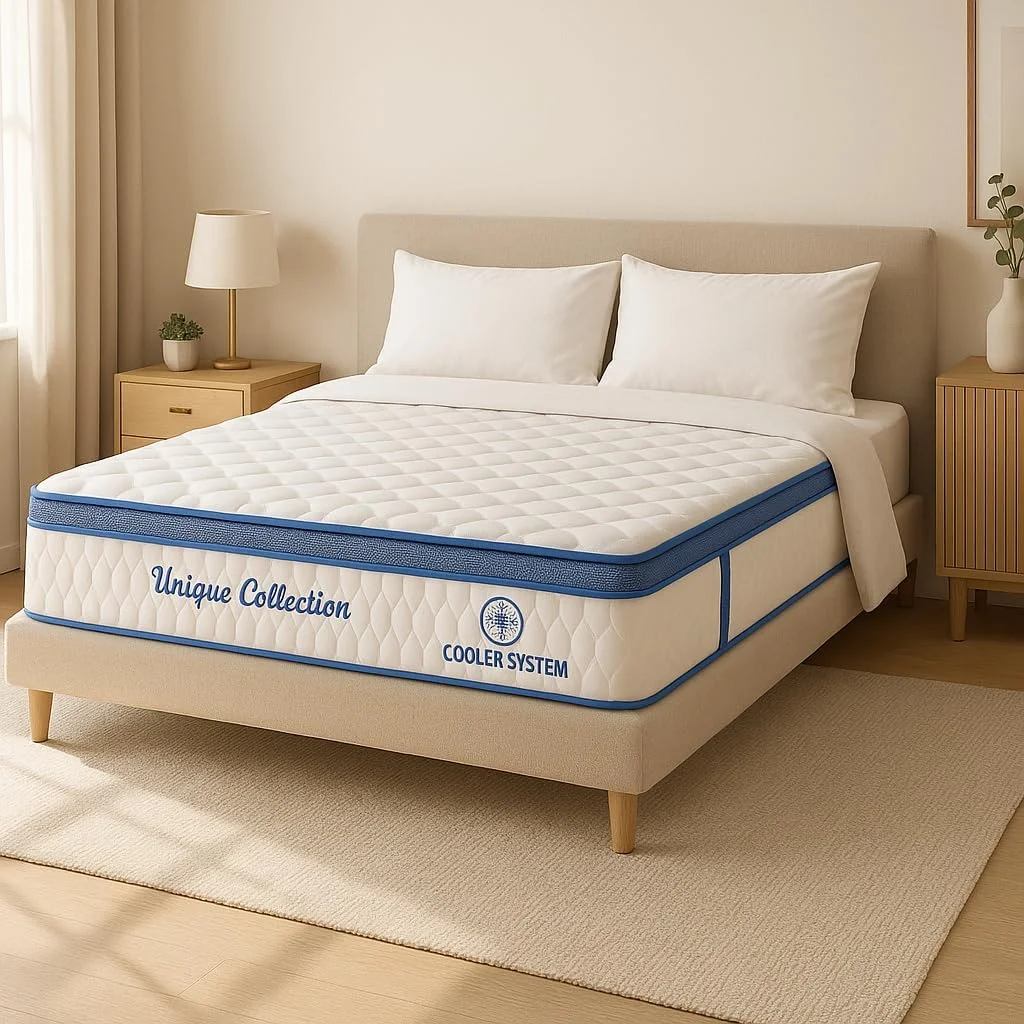 تشک فنری پاکتی سیستم خنک کننده هوم مارت - ارتفاع 29 سانتی متر، پارچه خنک کننده ممتاز، حذف حرکت، بادوام و راحت - راه حل خواب مجموعه منحصر به فرد (کینگ: عرض 180 x طول 200 سانتی متر)