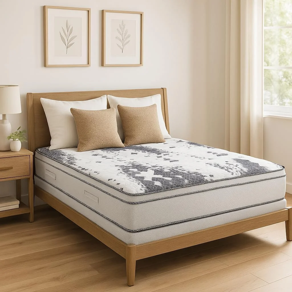 تشک فنری پاکتی فوم حافظه دار Home Mart Chelsea - نرم متوسط، روکش لحافی تنفسی، پشتیبانی بادوام، تسکین فشار، تشک با کیفیت هتلی برای اتاق خواب (Twin XL : 200x100 سانتی متر)