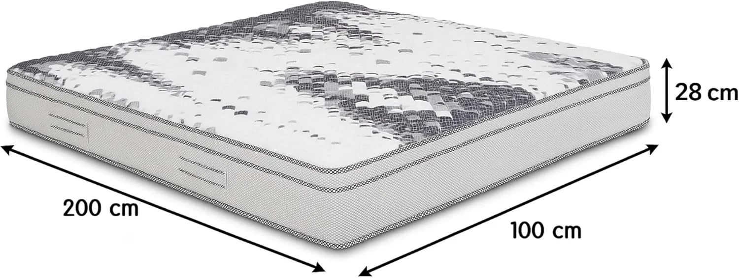 تشک فنری پاکتی فوم حافظه دار Home Mart Chelsea - نرم متوسط، روکش لحافی تنفسی، پشتیبانی بادوام، تسکین فشار، تشک با کیفیت هتلی برای اتاق خواب (Twin XL : 200x100 سانتی متر) تشک فنری پاکتی فوم حافظه دار Home Mart Chelsea - نرم متوسط، روکش لحافی تنفسی، پشتیبانی بادوام، تسکین فشار، تشک با کیفیت هتلی برای اتاق خواب (Twin XL : 200x100 سانتی متر)