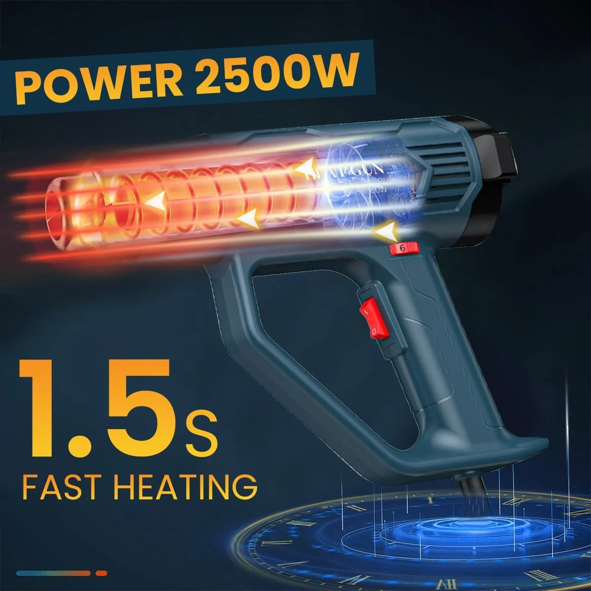 تفنگ حرارتی برقی 2500 وات Serplex با نمایشگر LCD، تفنگ حرارتی برقی با دمای متغیر 50-550، تفنگ بادی گرم با گرمایش سریع، محافظت از اضافه بار برای بسته بندی کوچک، نرم کردن رنگ، خم کردن لوله های پلاستیکی و موارد دیگر تفنگ حرارتی برقی 2500 وات Serplex با نمایشگر LCD، تفنگ حرارتی برقی با دمای متغیر 50-550، تفنگ بادی گرم با گرمایش سریع، محافظت از اضافه بار برای بسته بندی کوچک، نرم کردن رنگ، خم کردن لوله های پلاستیکی و موارد دیگر