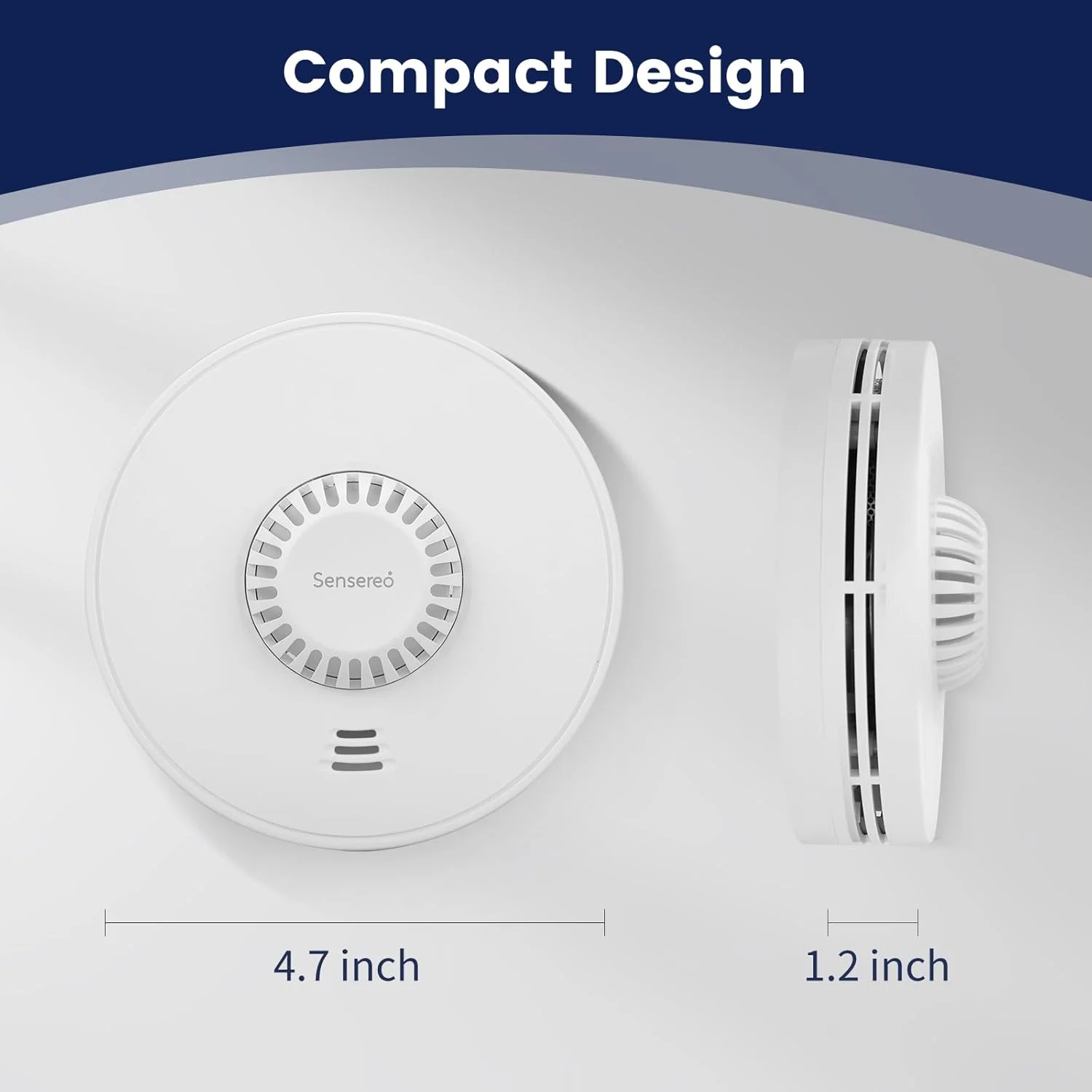 آشکارساز حرارتی مستقل Sensereo با باتری مهر و موم شده 10 ساله، مناسب برای خانه و محل کار، به همراه بسته نصب، مطابق با استاندارد BS 5446-2:2003