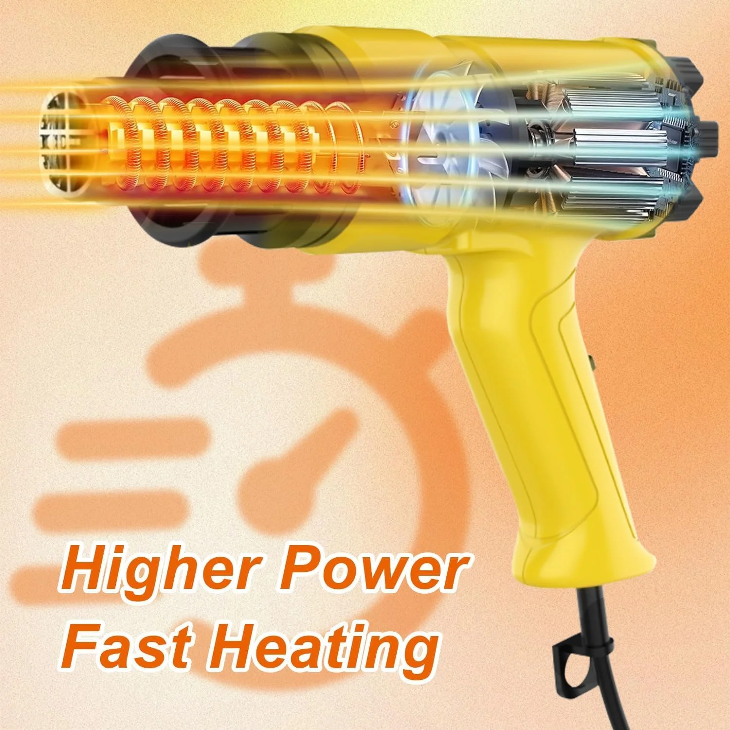 تفنگ حرارتی 2000 وات Necomi با گرمایش سریع، تفنگ بادی داغ حرفه ای با کنترل دمای متغیر 60℃ -600 ℃، 2 تنظیم دما، 7 لوازم جانبی، محافظت در برابر اضافه بار برای لوله های جمع شونده، روکش PVC، صنایع دستی، رزین اپوکسی و DIY