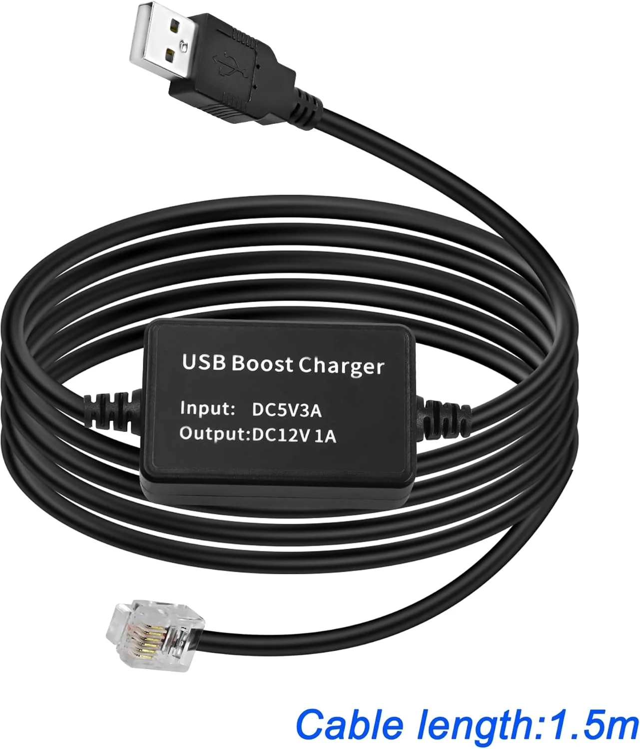 کابل برق رادار دتکتور MEIRIYFA، کابل تبدیل USB 5V به 12V RJ11 برای رادار دتکتورها با کانکتور تلفن RJ-11 (1.5 متر) کابل برق رادار دتکتور MEIRIYFA، کابل تبدیل USB 5V به 12V RJ11 برای رادار دتکتورها با کانکتور تلفن RJ-11 (1.5 متر)