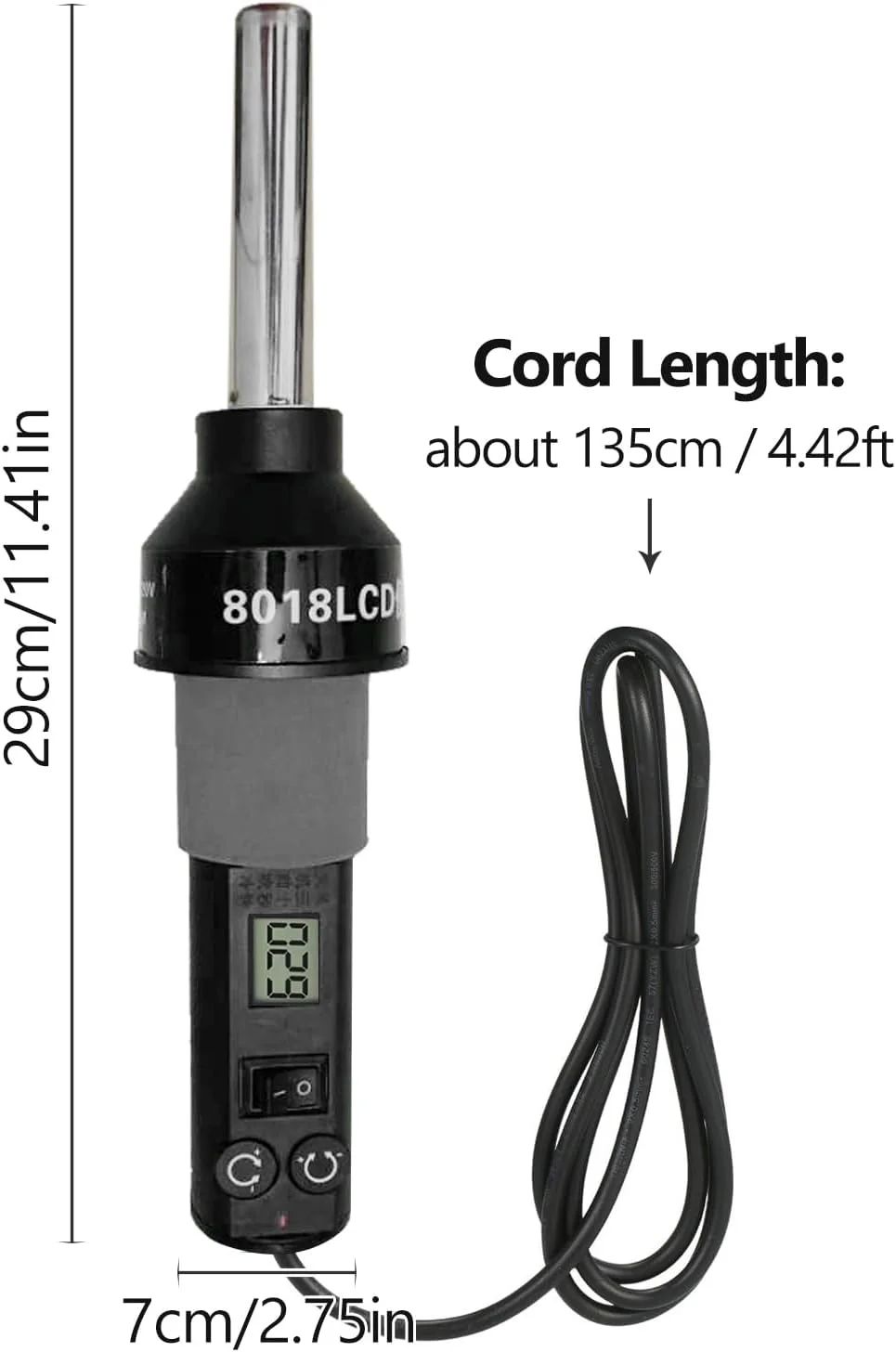 دستگاه لحیم کاری قابل حمل 450 واتی با کنترل دما، دستگاه حرارتی 450 درجه سانتیگراد، ایستگاه بازسازی، ابزار لحیم زدایی SMD با نازل، صفحه نمایش دیجیتال LCD، کنترل جریان هوا برای الکترونیک Wing DOOMUN