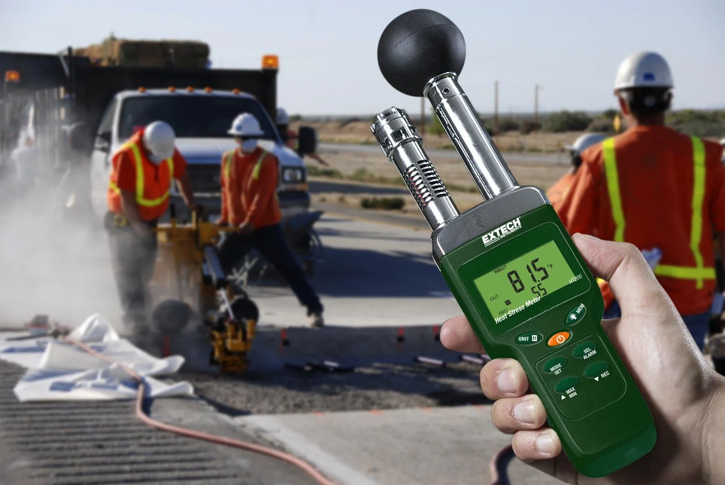 دماسنج استرس حرارتی WBGT اکس تک مدل HT200، مشکی دماسنج استرس حرارتی WBGT اکس تک مدل HT200، مشکی