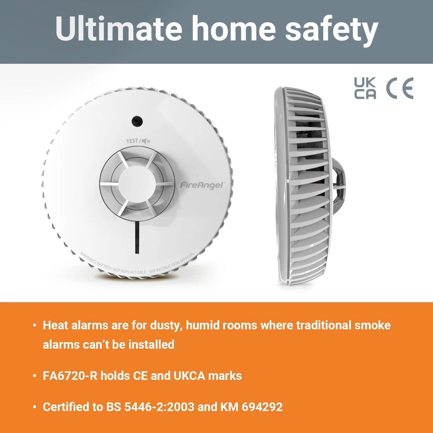 آلارم حرارتی FireAngel با باتری 10 ساله مهر و موم شده، FA6720-R (جایگزین HT-630، نسل جدید) آلارم حرارتی FireAngel با باتری 10 ساله مهر و موم شده، FA6720-R (جایگزین HT-630، نسل جدید)