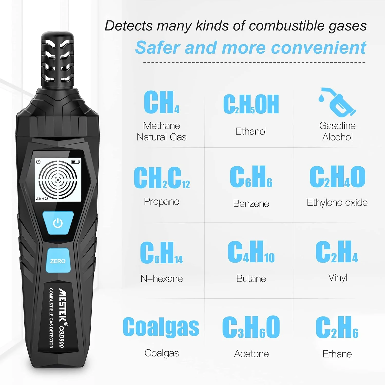 دستگاه تشخیص نشت گاز Excefore - ردیاب قابل حمل گاز طبیعی با آلارم صوتی و تصویری، تشخیص LPG، LNG، متان، بوتان و موارد دیگر دستگاه تشخیص نشت گاز Excefore - ردیاب قابل حمل گاز طبیعی با آلارم صوتی و تصویری، تشخیص LPG، LNG، متان، بوتان و موارد دیگر