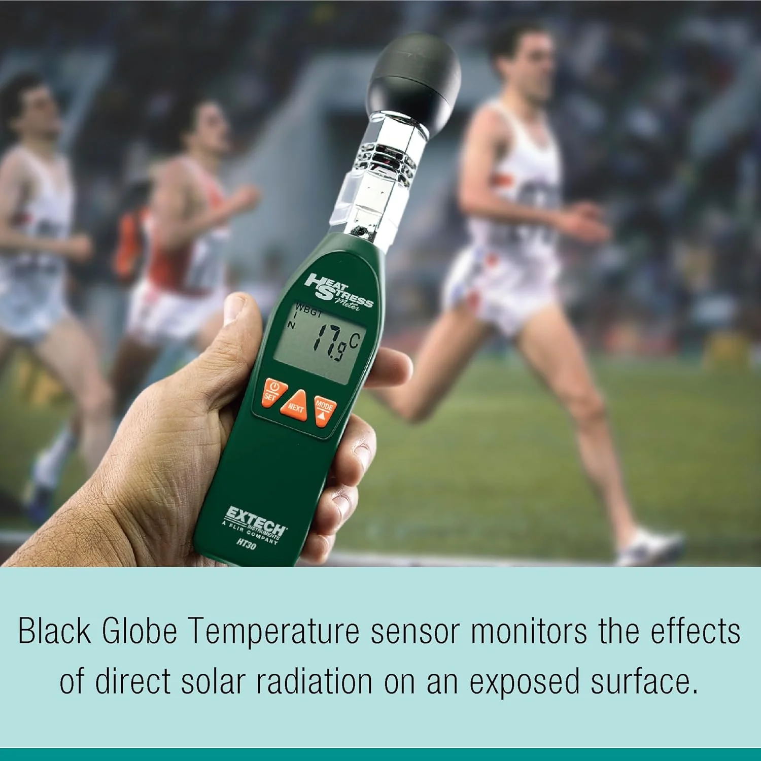 دماسنج استرس حرارتی WBGT اکستچ HT30، مشکی دماسنج استرس حرارتی WBGT اکستچ HT30، مشکی