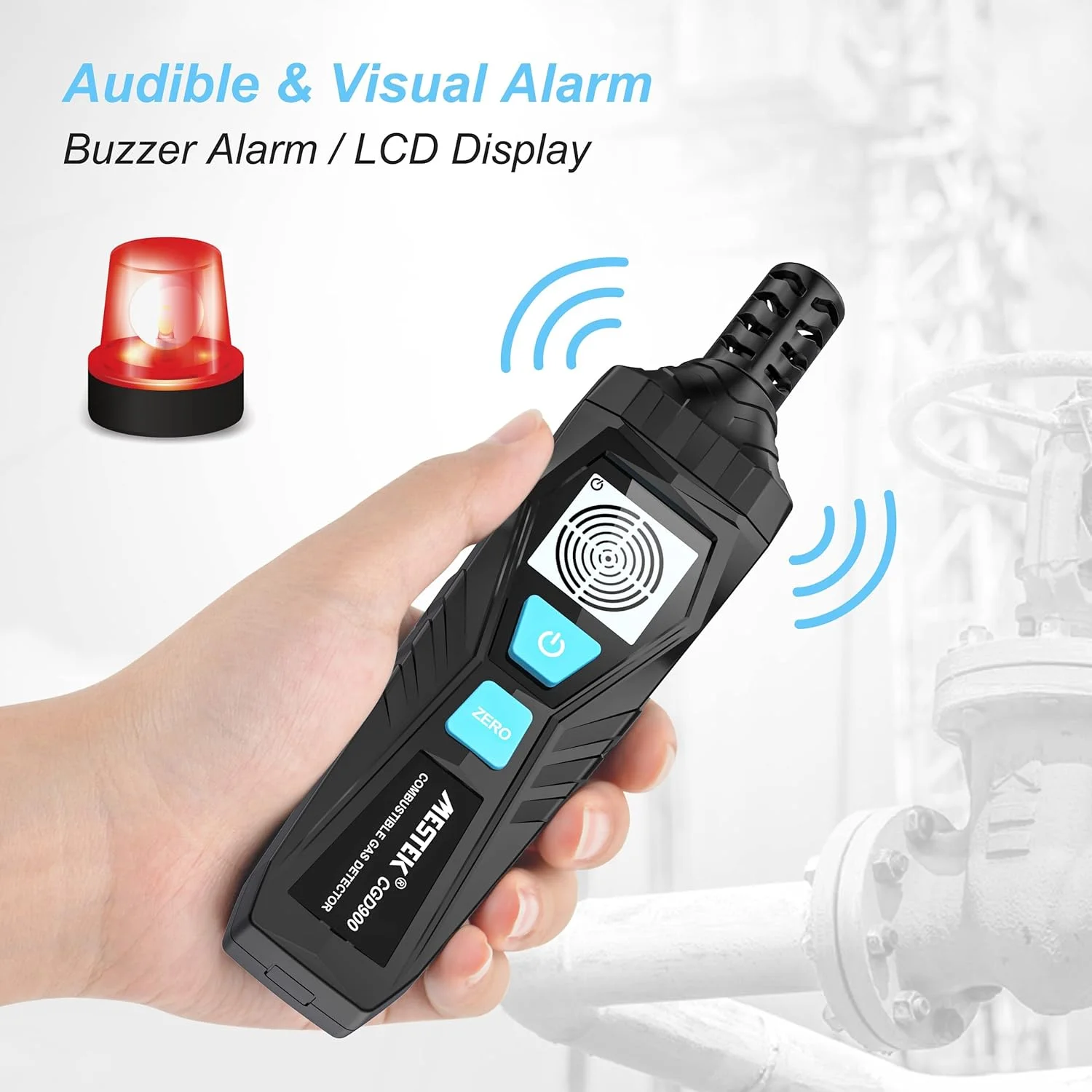 دستگاه تشخیص نشت گاز Excefore - ردیاب قابل حمل گاز طبیعی با آلارم صوتی و تصویری، تشخیص LPG، LNG، متان، بوتان و موارد دیگر دستگاه تشخیص نشت گاز Excefore - ردیاب قابل حمل گاز طبیعی با آلارم صوتی و تصویری، تشخیص LPG، LNG، متان، بوتان و موارد دیگر