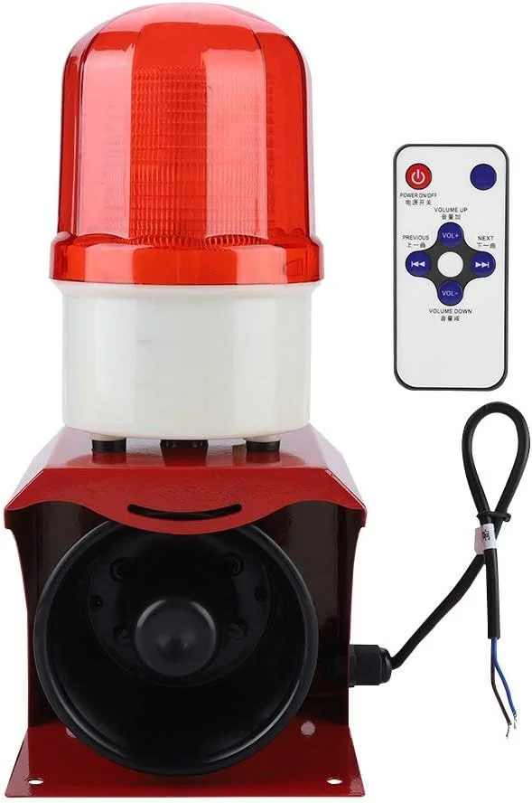 آژیر چراغ دار LED چشمک زن FFAACCA 12-24V، آژیر خطر آتش نشانی صنعتی قابل برنامه ریزی، چراغ های هشدار دهنده 110dB