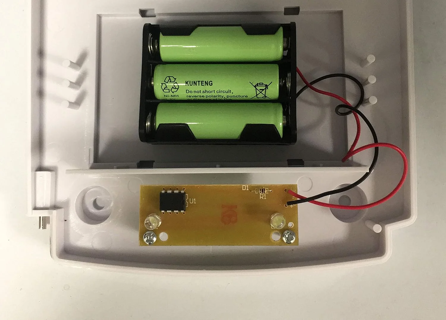 چراغ چشمک زن LED کوانان، برد سفید یا آبی با جعبه باتری برای آژیر دزدگیر تقلبی، جعبه فلاش زنگ هشدار امنیتی (آبی)