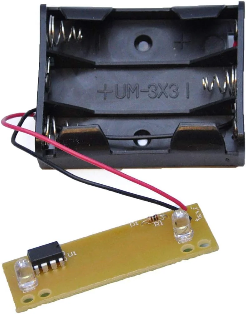 چراغ چشمک زن LED کوانان، برد سفید یا آبی با جعبه باتری برای آژیر دزدگیر تقلبی، جعبه فلاش زنگ هشدار امنیتی (آبی)