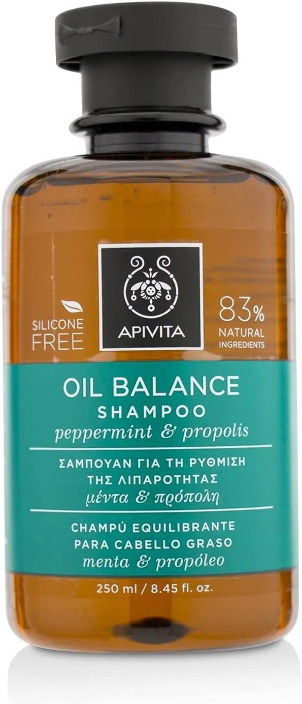 شامپو متعادل کننده چربی مو APIVITA حاوی نعناع و پروپولیس (مخصوص موهای چرب) 250 میلی لیتر
