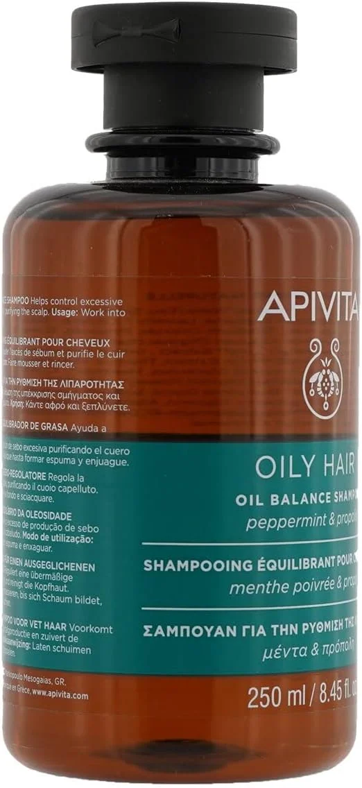 شامپو متعادل کننده چربی مو APIVITA حاوی نعناع و پروپولیس (مخصوص موهای چرب) 250 میلی لیتر شامپو متعادل کننده چربی مو APIVITA حاوی نعناع و پروپولیس (مخصوص موهای چرب) 250 میلی لیتر