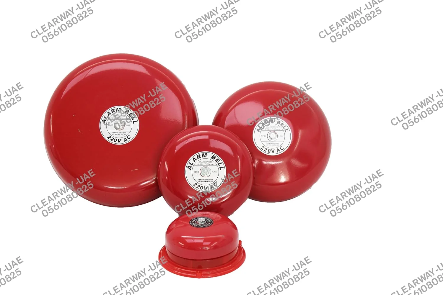 آژیر اعلام حریق | 220 ولت AC | قطر 6 اینچ / 150 میلی متر | 95 دسی بل | 0.06 آمپر | قرمز | جنس فولاد کربنی | پایه آلومینیومی | نصب دیواری | ایمنی RYXO | CLEARWAY آژیر اعلام حریق | 220 ولت AC | قطر 6 اینچ / 150 میلی متر | 95 دسی بل | 0.06 آمپر | قرمز | جنس فولاد کربنی | پایه آلومینیومی | نصب دیواری | ایمنی RYXO | CLEARWAY