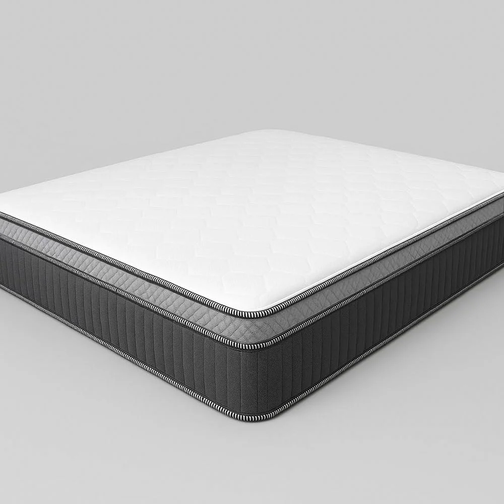 تشک فنری پاکتی HOMEGENIE RECTA COMFIO EUROTOP با فوم نرم مخصوص (حاشیه خاکستری و مشکی) (سایز کوئین (160X200X25))
