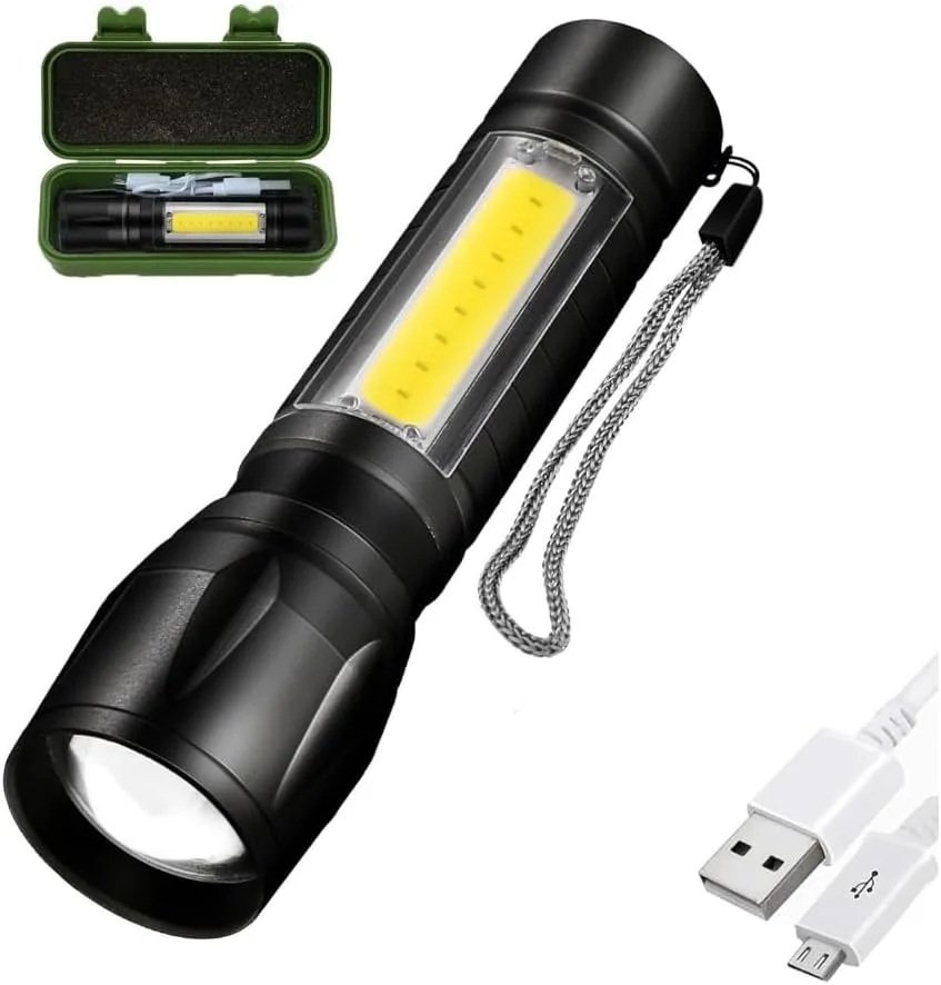 چراغ قوه مینی LED شارژی، چراغ قوه کوچک جیبی با 3 حالت نوردهی، چراغ قوه کوچک، زوم دار، ضد آب، روشنایی قابل تنظیم برای فضای باز، مواقع اضطراری، تاکتیکی و لوازم جانبی کمپینگ چراغ قوه مینی LED شارژی، چراغ قوه کوچک جیبی با 3 حالت نوردهی، چراغ قوه کوچک، زوم دار، ضد آب، روشنایی قابل تنظیم برای فضای باز، مواقع اضطراری، تاکتیکی و لوازم جانبی کمپینگ