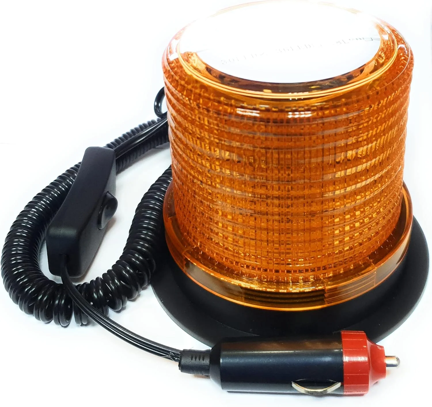 چراغ هشدار دهنده گردان مغناطیسی سقفی 12V/24V، چراغ اضطراری، دارای 30 LED با قابلیت پخش نور در همه جهات، چراغ چشمک زن LED، اتصال سیمی به شارژر خودرو