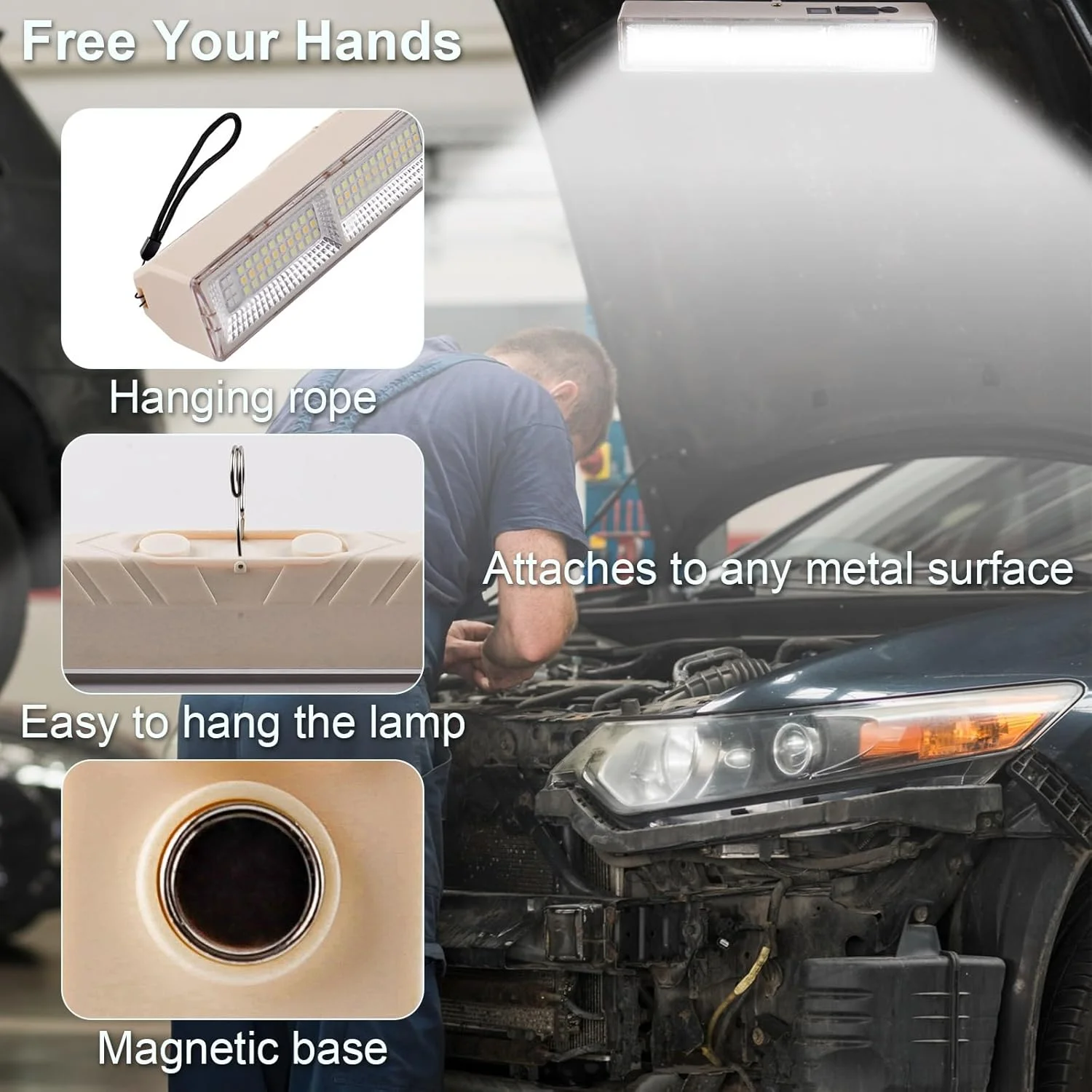 چراغ کار LED قابل شارژ 42 سانتی متری، نورافکن قابل حمل، چراغ قوه LED، چراغ های کمپینگ، نورافکن، چراغ امنیتی برای تعمیر خودرو، انبار، باغ، ماهیگیری، کمپینگ، پیاده روی، مواقع اضطراری چراغ کار LED قابل شارژ 42 سانتی متری، نورافکن قابل حمل، چراغ قوه LED، چراغ های کمپینگ، نورافکن، چراغ امنیتی برای تعمیر خودرو، انبار، باغ، ماهیگیری، کمپینگ، پیاده روی، مواقع اضطراری