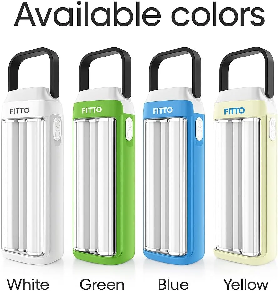 چراغ اضطراری قابل حمل و قدرتمند Fitto، فانوس اضطراری قابل شارژ، مناسب برای فضای باز (کوچک)