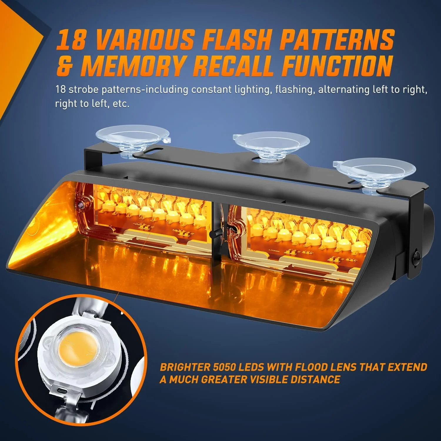 چراغ های خطر نی لایت، چراغ های چشمک زن ایمنی هشدار دهنده شیشه جلو با مکنده، چراغ های چشمک زن LED فوق العاده روشن برای خودروهای پلیس، آتش نشانان، کامیون چراغ های خطر نی لایت، چراغ های چشمک زن ایمنی هشدار دهنده شیشه جلو با مکنده، چراغ های چشمک زن LED فوق العاده روشن برای خودروهای پلیس، آتش نشانان، کامیون