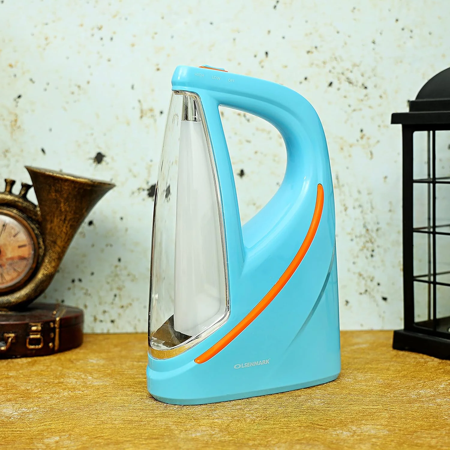 چراغ اضطراری ال ای دی 60 تایی شارژی اولسن مارک، آبی