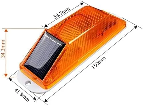 چراغ هشدار دهنده استروب خورشیدی دوتایی دزدگیر خودرو MAKINGTEC - چراغ چشمک زن LED اضطراری حساس، چراغ راهنما کنترل بی سیم ضد آب IP54 فوق العاده روشن برای ایمنی ساخت و ساز موانع جاده