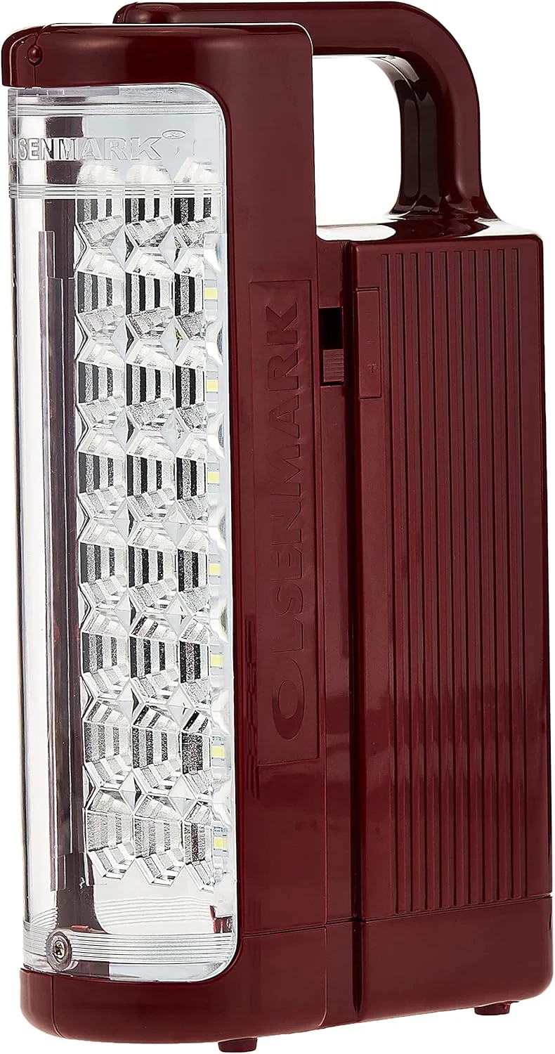 چراغ اضطراری ال ای دی شارژی 24 تکه اولسن مارک با چراغ قوه، مارون/مشکی